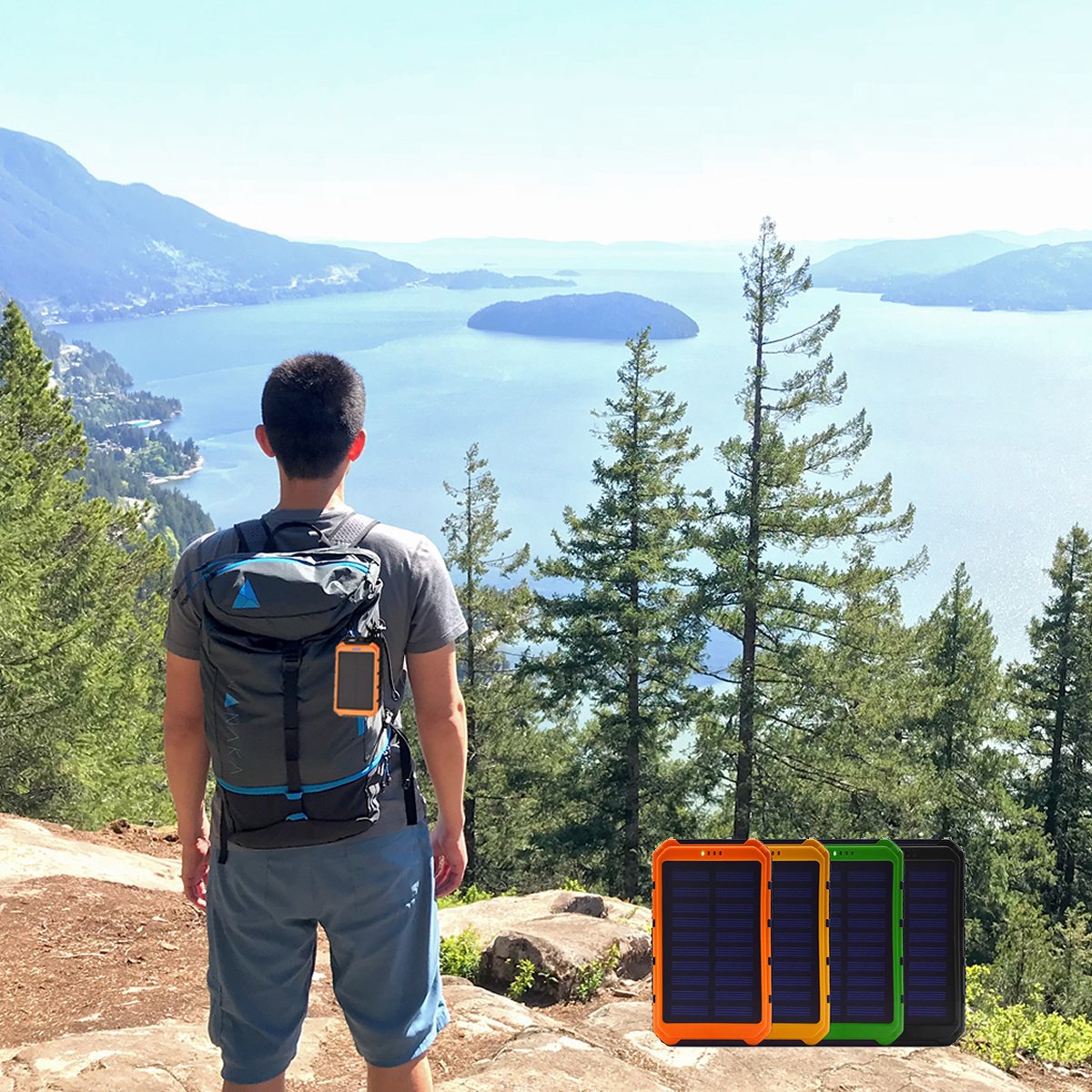 Roaming Solar Power Bank Phone or Tablet Charger. Available in 4 colors.