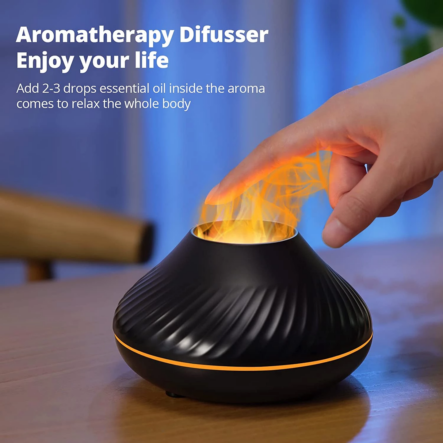 Colorful Portable Air Humidifier Flame Aroma Diffuser