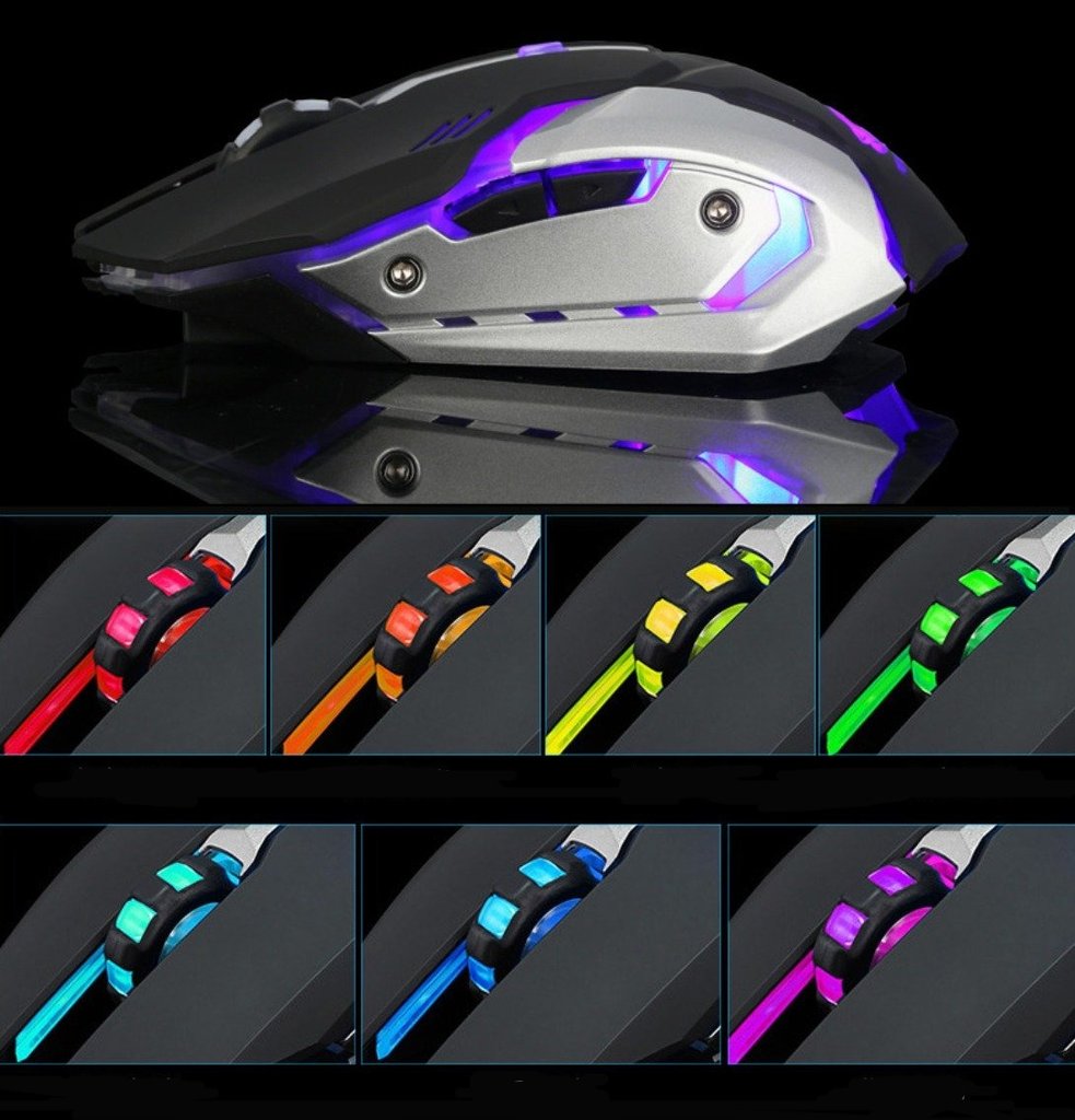 Ninja Dragon Stealth 7 Wireless Silent LED Gaming Mouse. Available in 2 colors.