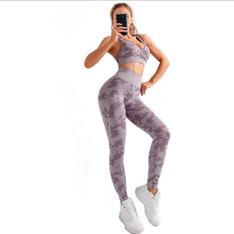 3pcs Women Carmful Camo Yoga Set Women Seamless Fitness Yoga Bra Sport. (available in 3 colors)