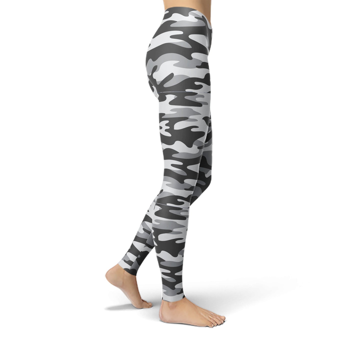 Dark Grey Camouflage Leggings in Regular & Plus Size