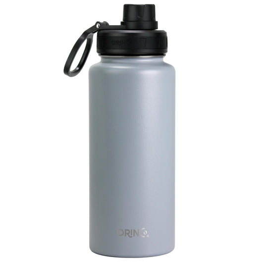 DRINCO® 32oz Stainless Steel Water Bottle (3 lids) - Asphalt Gray