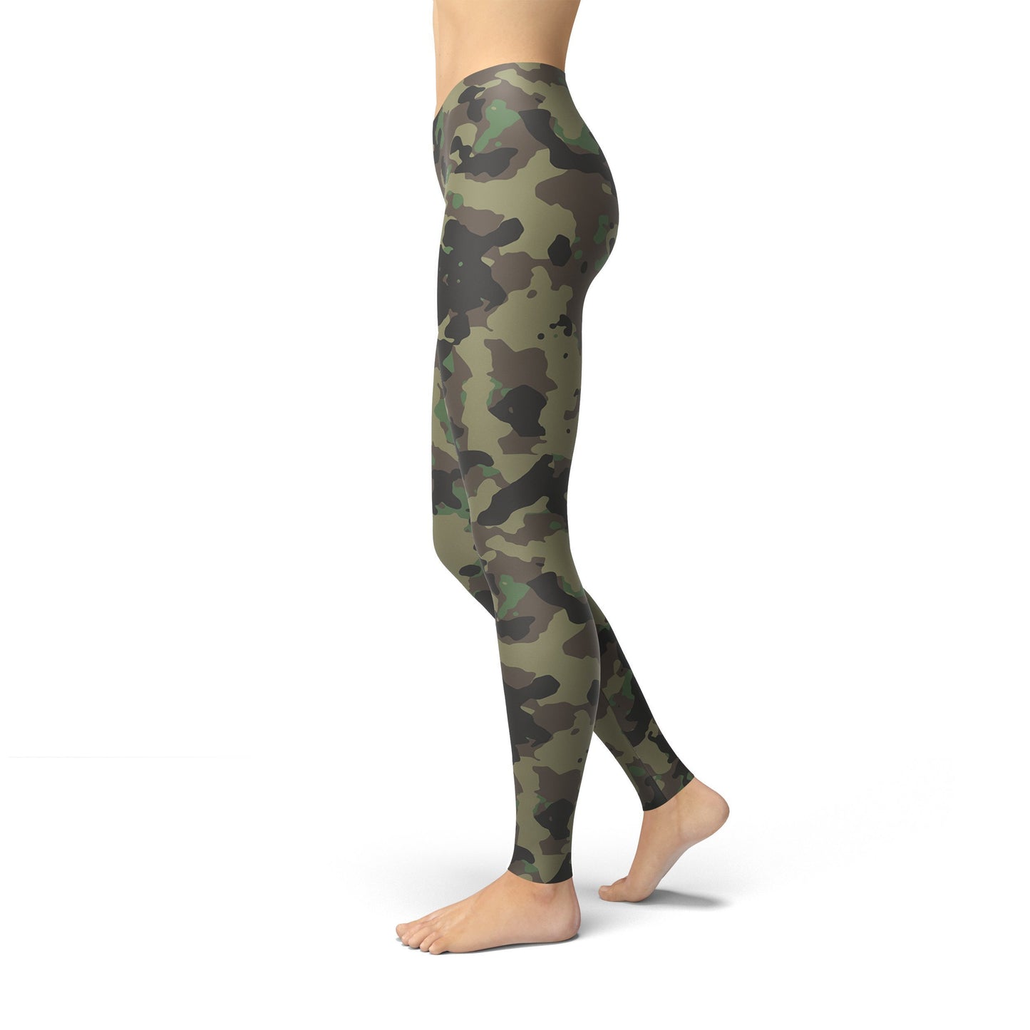 Green Camouflage Leggings in Regular & Plus Size