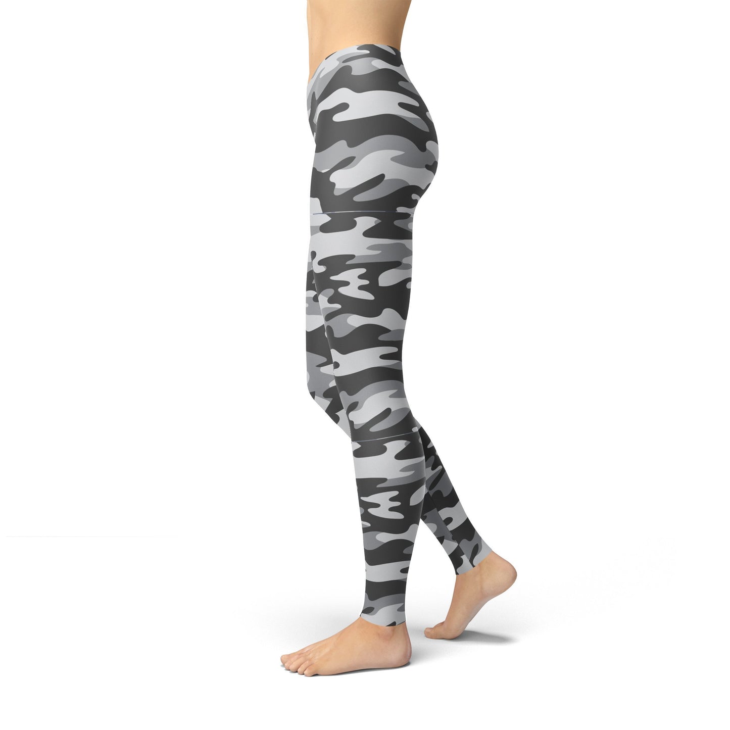 Dark Grey Camouflage Leggings in Regular & Plus Size